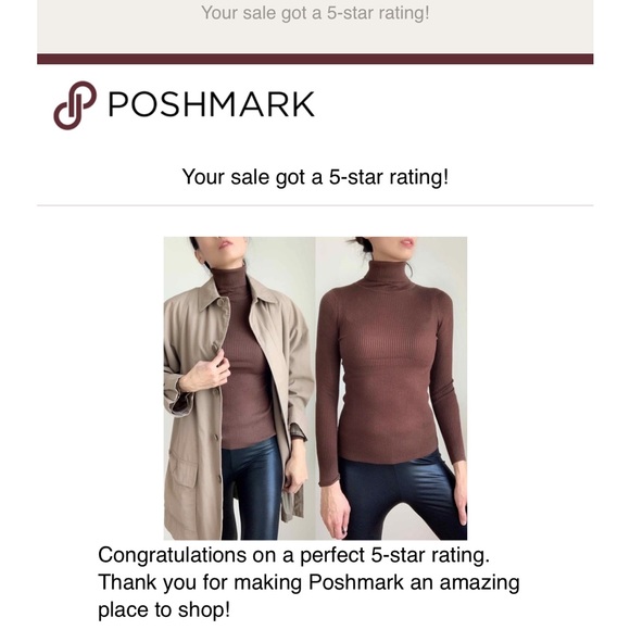 SOFT SLIM FIT TURTLENECK TOP - BROWN - Picture 3 of 9